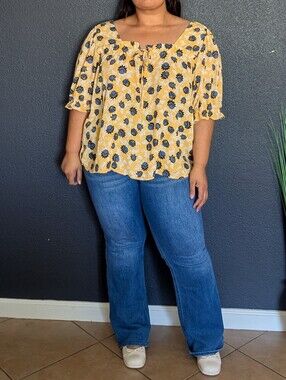 Zac & Rachel Yellow Floral Blouse